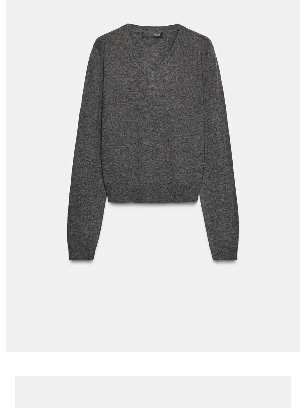ISO- ZARA Charcoal Gray V-Neck Knit Sweater